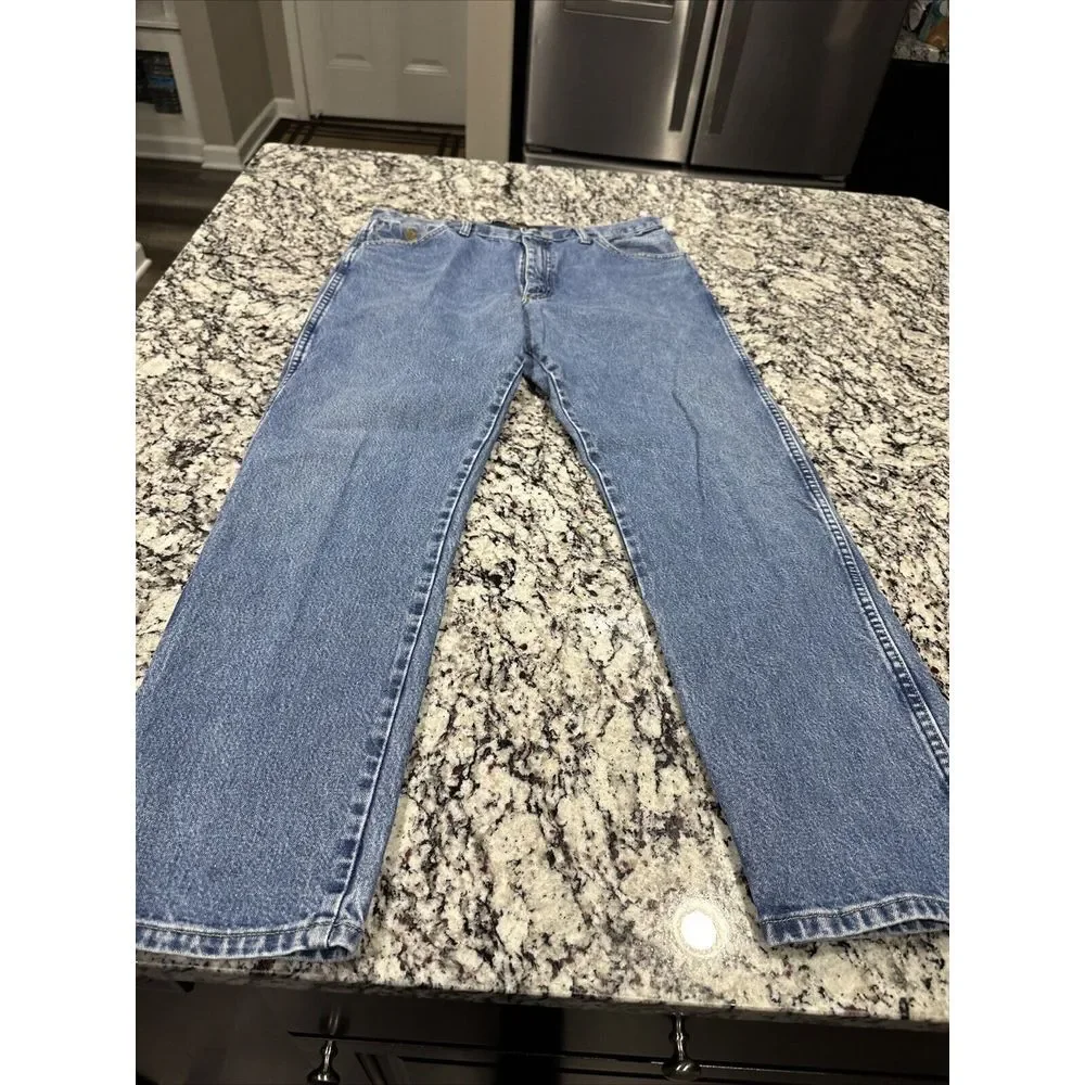 Wrangler Jeans Mens 35x30 Blue Denim George Straight‎ Cowboy Cut Original Fit - Picture 9 of 9
